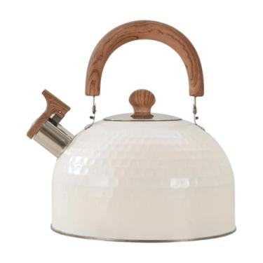 Imagem de KiBcsLic Chaleira elétrica portátil com apito, fervura rápida, fácil de transportar, em aço inoxidável, ideal para fogão, apartamento, casa e uso externo, 3l