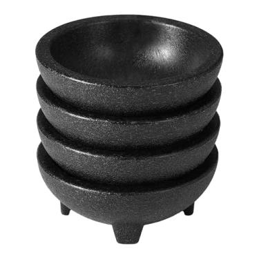 Imagem de FytStycale Tigela para salada, utensílio de mesa próprio para -louças e micro-ondas, tigela Molcajete de imitação de pedra para molhos, 4 Pcs