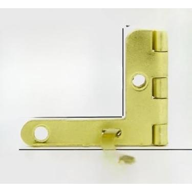 Imagem de 1 peça moldura de suporte de dobradiça de bronze antigo caixa de vinho caixa de presente de charuto de madeira 90 graus ferragens para móveis (amarelo)