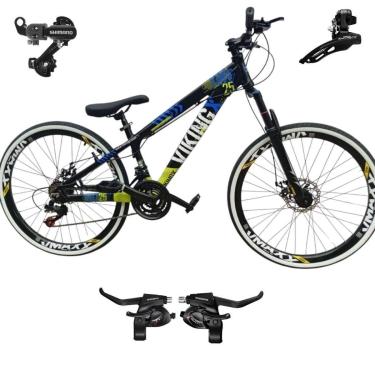 Imagem de Bicicleta 26 VikingX T25 21v Cambios Trocadores Shimano Pneu Faixa Branca 1.50-Unissex