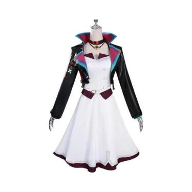 Imagem de Peruca De Cosplay Arcane Jinx LOL Para Mulheres Fantasia De Halloween 