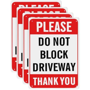 Imagem de Frienda Pacote com 4 placas de entrada de automóveis 35,5 x 25,5 cm, refletivo, 40 alumínio, sem ferrugem, proteção UV, à prova d'água, resistente ao desbotamento, 4 furos pré-perfurados para