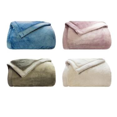 Imagem de Cobertor Solteiro Neo Flannel 150X220cm Liso 600g Aveludado - Camesa, 