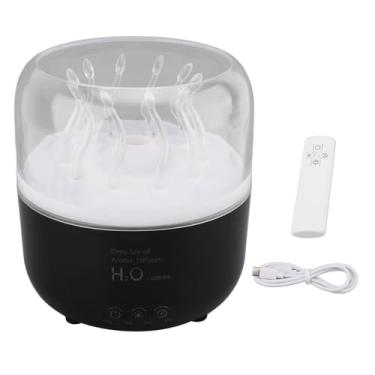 Imagem de AUNMAS Umidificador de Mesa, Difusor de óleo Essencial Leve de 7 Cores Com Função de Temporizador e Névoa Vertical, para Sala de Casa, Escritório, 5V USB (Preto)