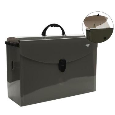 Imagem de Maleta Arquivo Acp Fumê com 6 Pastas Suspensas Kraft 2054