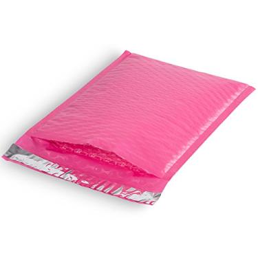 Imagem de Envelopes de envio acolchoados Fosmon #0 coloridos rosa poli bolha 16,5 x 25,4 cm, largos 15,2 x 25,4 cm, 300 Pack