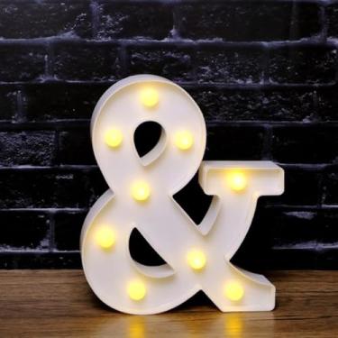 Imagem de Luzes LED para letreiro - Letreiros de alfabeto personalizáveis para casa, casamento, decoração de festa de aniversário e decoração de parede