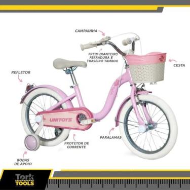 Imagem de Bicicleta Infantil Aro 16 C/ Cesto E Rodinhas 3281 Unitoys