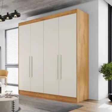 Imagem de Guarda Roupa Casal 4 Portas 3 Gavetas Nantes Móveis Europa - Moveis Eu