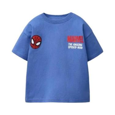 Imagem de Camiseta Infantil Homem-Aranha Desenho Animado Verão Manga Curta Roupa