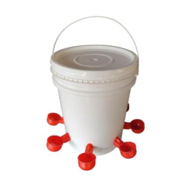 Imagem de Reservatório De Água Pet De 20 Litros Com Boia Mais 8 Bebedouros Automáticos Tipo Copinho Para Aves