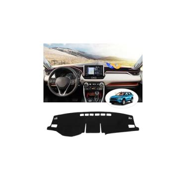 Imagem de CARTIST Capa de painel RAV4 - Capa de painel serve para Toyota RAV4 2019-2025, tapete de painel de feltro para acessórios RAV4, traseira de silicone antiderrapante, protetor solar de painel