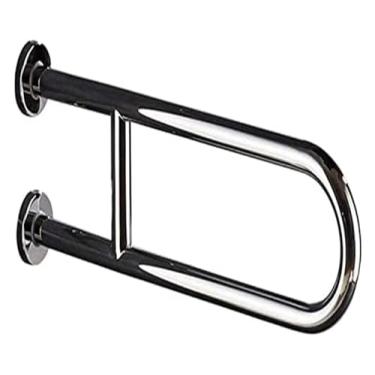 Imagem de Barra de apoio de braço de segurança, corrimãos, chuveiro de banheiro em forma de U cromado polido, trilho, punho de banheira para idosos deficientes/escovado (cor: polido, tamanho: 60 cm) (escovado