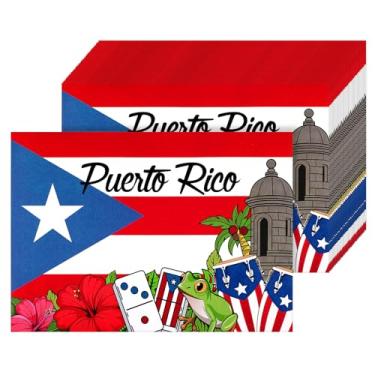 Imagem de Gandeer 100 peças de jogo americano de papel com bandeira de Porto Rico 35 x 24 cm, decorações de festa, talheres de mesa de papel descartáveis de Porto Rico, para lembrancinhas de festa patrióticas