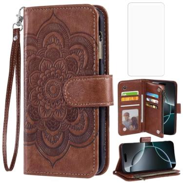 Imagem de Asuwish Capa de telefone para iPhone 17 Pro Max 6,9 polegadas com protetor de tela de vidro temperado e porta-cartão de crédito flip flor suporte celular i Phone17 17Pro i17 ProMax 17ProMax feminino