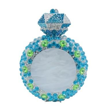 Imagem de Usuisy Novidade anel de diamante cristal clutch feminina bolsa noite festa baile casamento strass clutch bolsas e bolsas, mini, Azul 5, Mini