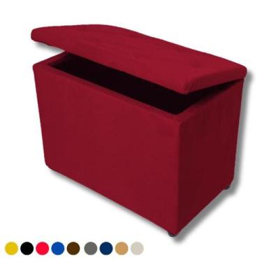 Imagem de Puff Bau Suede Decorativo Organizador Porta Objetos porta brinquedos -