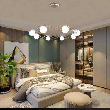 Imagem de Luminária pendente G9 estilo industrial retrô dourada com galhos de árvore em metal, altura ajustável, luminária de teto decorativa com vidro branco, ideal para sala de jantar, quarto, sala