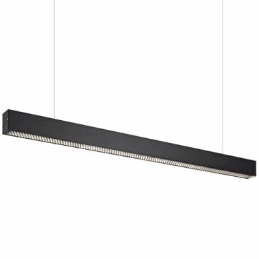 Imagem de Luminária pendente LED moderna para mesa de jantar, com intensidade de cor ajustável de 3000K a 6000K, controle remoto e ideal para sala de jantar, cozinha, escritório, bar e loja (preta, 15