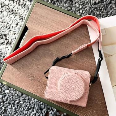 Imagem de Vroomoto Capa protetora para câmera portátil, estilo retrô, bolsa de transporte com alça de ombro inferior de abertura para substituição para câmera ZV1F