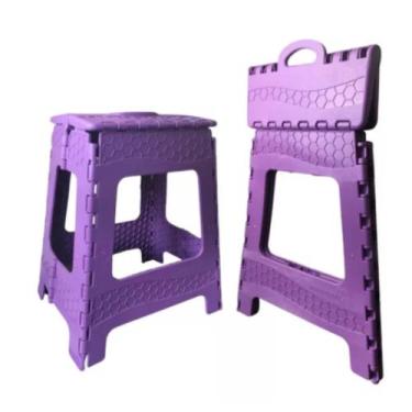 Imagem de Banqueta Dobrável Alça Transporte Fácil De Guardar - Agraplast, Roxo