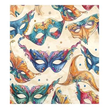 Imagem de Blueangle Capa de ímã de lava-louças padrão de máscaras de carnaval, decoração de capa de lava-louças frontal, adesivos de eletrodomésticos, adesivos de eletrodomésticos, 58 cm C x 66 cm adesivo