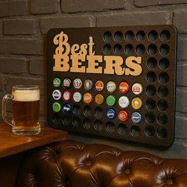 Imagem de Placa Decorativa Porta Tampinhas Cantinho Do Churrasco Em Relevo Mdf