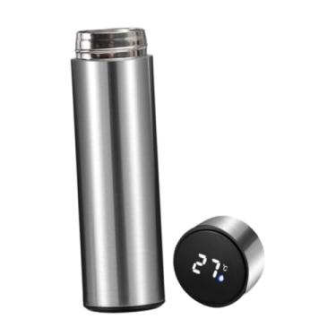 Imagem de Ｂｅｓｇａ Caneca de viagem isolada copo de água de aço inoxidável copo térmico garrafa de água inteligente para carro casa esportes de inverno presente do dia, Prateado