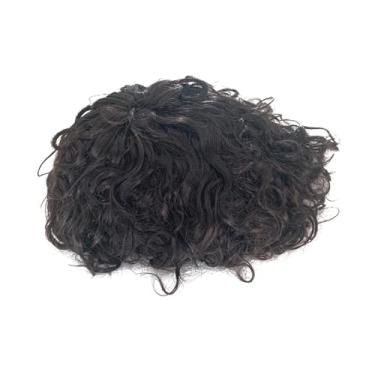 Imagem de Aplique de testa Peruca para homens, base completa de pu, cabelo humano, prótese capilar, sistema substituição respirável