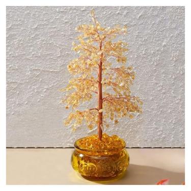Imagem de Feito à mão Pedra preciosa natural de citrino Feng Shui Bonsai Cristal Árvore Chakra com propriedades curativas Dinheiro da Vida para energia positiva Boa sorte Riqueza para riqueza e boa sorte