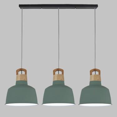 Imagem de Lustres pendentes modernos de metal, lustres lineares simples com 3 lâmpadas E26, luminária pendente nórdica para teto interno, luminárias pendentes para sala de jantar e ilha de cozinha, al