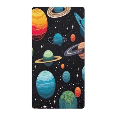 Imagem de Blueangle Lençol de berço padrão para berço infantil - Lençóis de algodão macio e respirável com planetas galáxia (351)