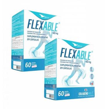 Imagem de 2x FlexAble - Colágeno Tipo II- Não Desnaturado- 60 Cápsulas - Global 