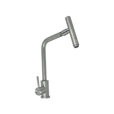 Imagem de Torneira Inox Bico Rotativo 360 Quente/Frio - Cinza