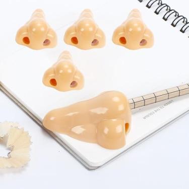 Imagem de 4 apontadores de lápis de nariz divertidos para crianças material escolar