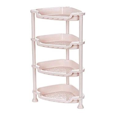 Imagem de Prateleira de canto organizador de 4 níveis para decoração de casa para sala de estar, quarto, banheiro, cozinha (cor: A)(A) (B)
