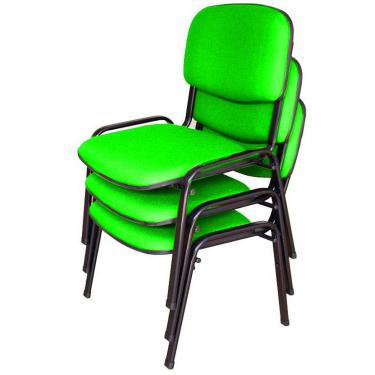 Imagem de 03 Cadeiras para Auditórios Linha Hotel Auditório Verde