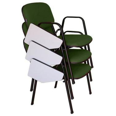 Imagem de 03 Cadeiras Escolar Universitária Linha Hotel Auditório Verde