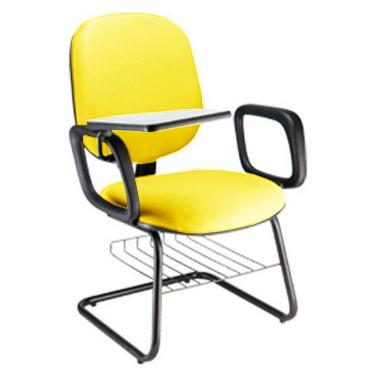 Imagem de Cadeira Escolar Universitária com prancheta para Escolas Linha Uno Amarelo