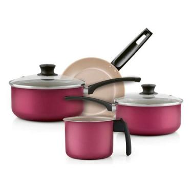 Imagem de Jogo De Panelas Antiaderente Panelux Magnific Cereja 4 Peças