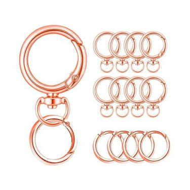 Imagem de Conjunto De 8 Peças De Chaveiros De Metal Com Mosquetão E Gancho De Mo