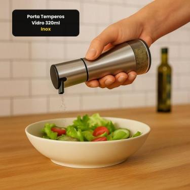 Imagem de Porta Temperos Vidro 320ml - Inox - THIKA