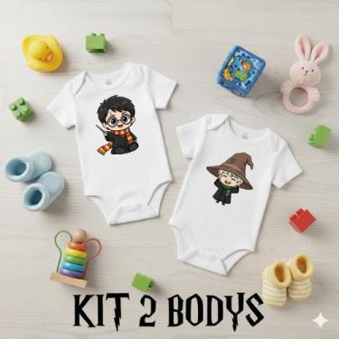 Imagem de Kit 2 Body Bebê Unissex Harry Potter Manga Curta Menino Menina Estampa