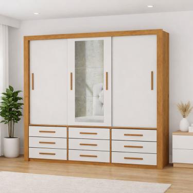 Imagem de Guarda Roupa Espelho 3 Portas 9 Gavetas Imperium -Grand Line