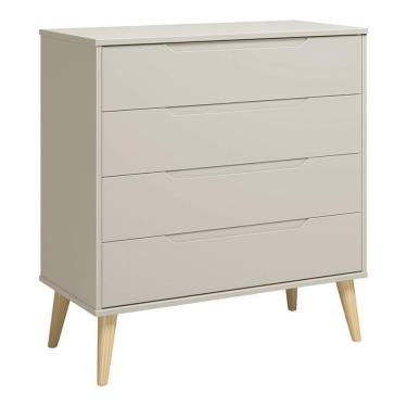 Imagem de Cômoda Gaveteiro Retrô Elfe Areia Acetinado Natural - Reller