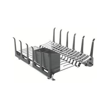 Imagem de Escorredor de Louça Tramontina em Aço Inox com Secador de Copos e Porta Talheres Grafite