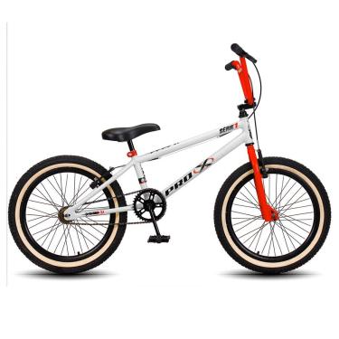 Imagem de Bicicleta Aro 20 Bmx Pedivela Monobloco Em Aço Drop P03 Branco E Laranja - D'rossi