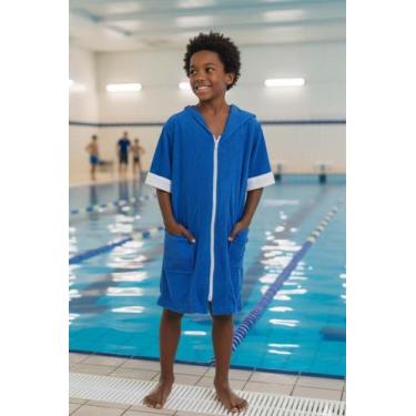 Imagem de Roupão Infantil com Zíper e Capuz - Sogni Belli, Azul, 14