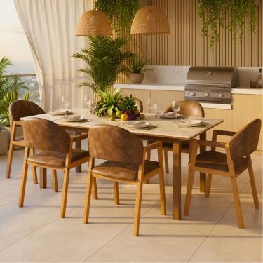 Imagem de Kit 8 Cadeiras de Jantar Allegra Estofada Para Cozinha Luxo