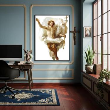 Imagem de Quadro Decorativo Jesus Cristo Ressuscitado - 70X50Cm - Quadros On-Lin